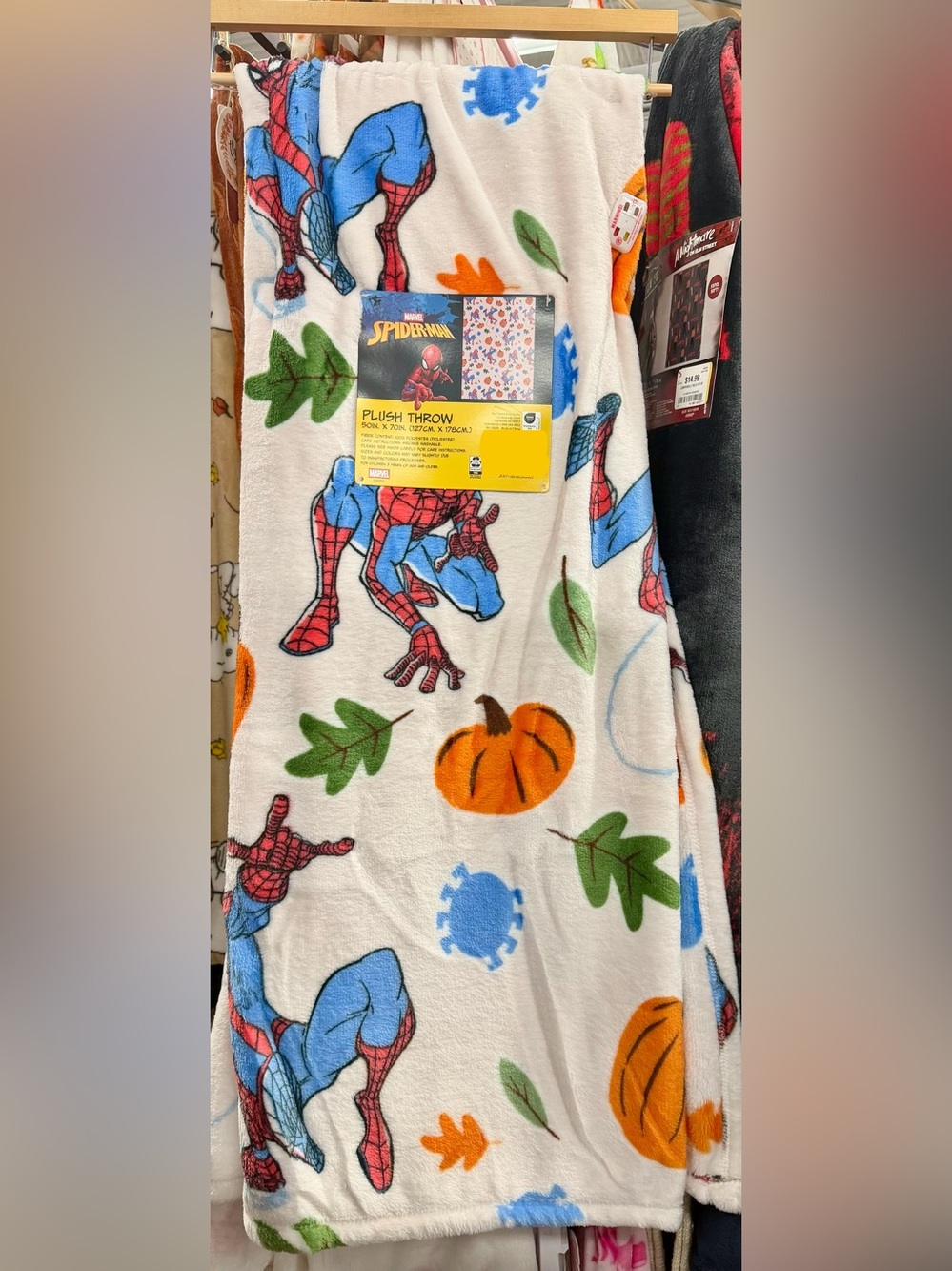 Spider-Man fall Halloween plush blanket throw
